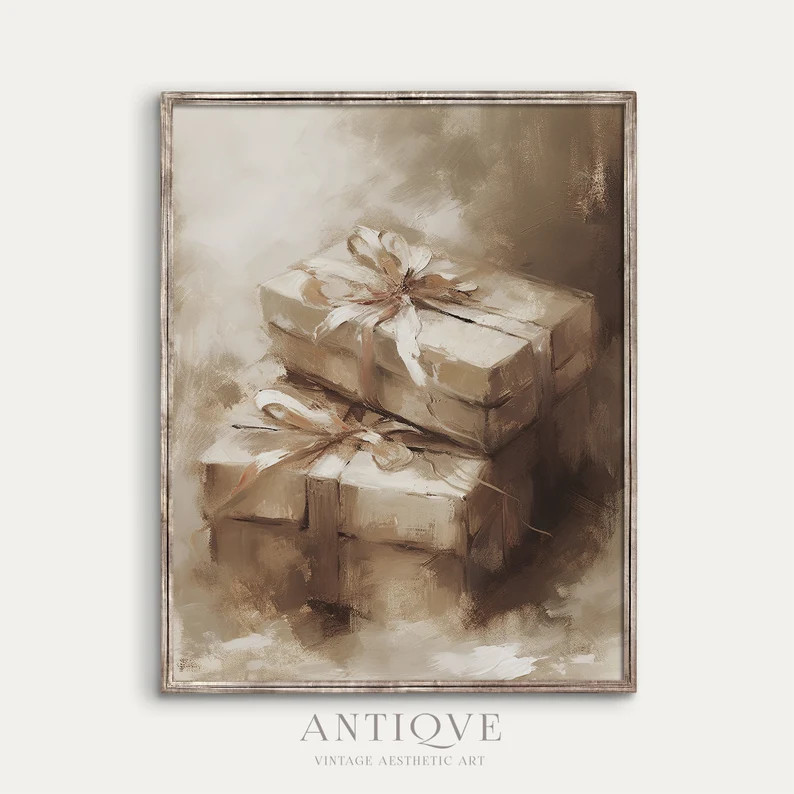 Painting of Christmas Presents Christmas Gifts Classy - Etsy | Etsy (US)