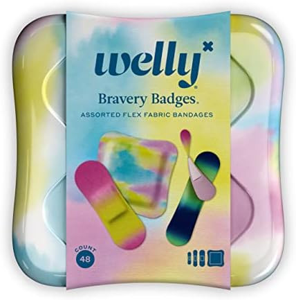 Amazon.com: Welly Bandages | Adhesive Flexible Fabric Bravery Badges | Assorted Shapes for Minor ... | Amazon (US)