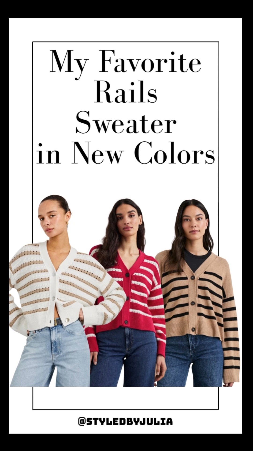 Cardigan sweaters stripes neutral color vneck Rails designer clothing 

I absolutely love this sweater. The fabric is amazing and can be dressed up or down 😍 
And it’s 30% off right now!! 

#LTKootd #LTKSaleAlert #LTKmomlife