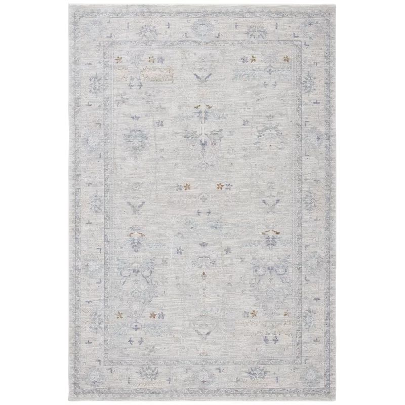Floral Area Rug in Light Gray/Blue | Wayfair North America