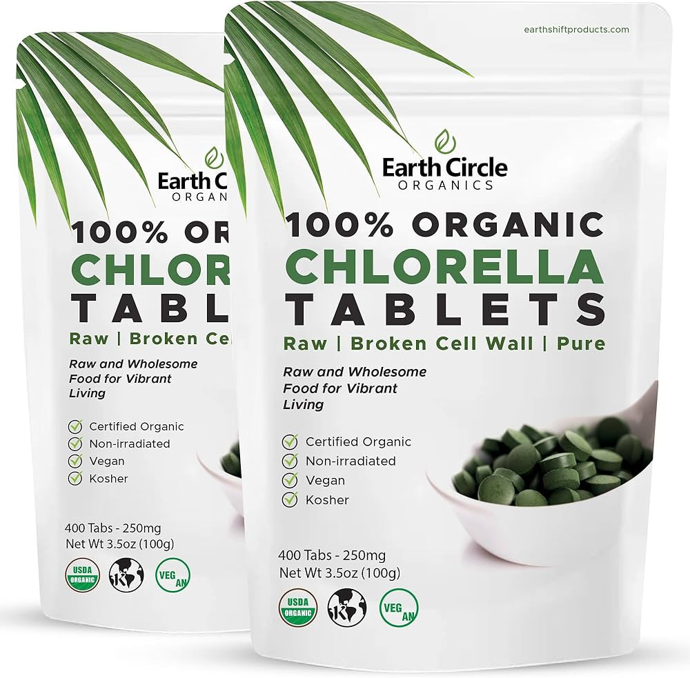 Organic Chlorella Tablets 400 Count | High Potency Superfood | Chlorophyll Pills from 100% Pure G... | Amazon (US)