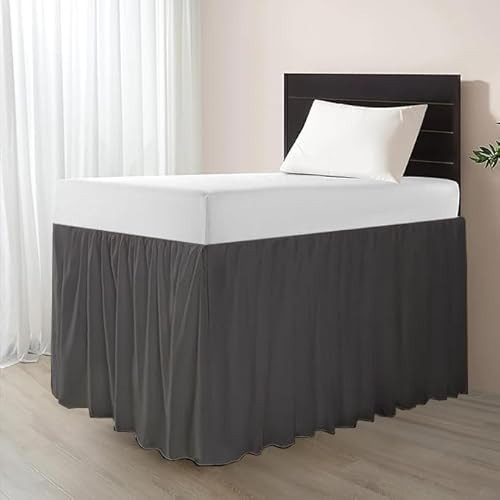 eBeddy Linens Split Corner Dust Ruffle Dorm Bed Skirt Twin XL – 32 Inch Drop, 100% Cotton, Extra Long Bed Skirt for College Dorm, Platform Style, Dark Grey Solid, Hidden Storage Solution, Easy Fit | Amazon (US)