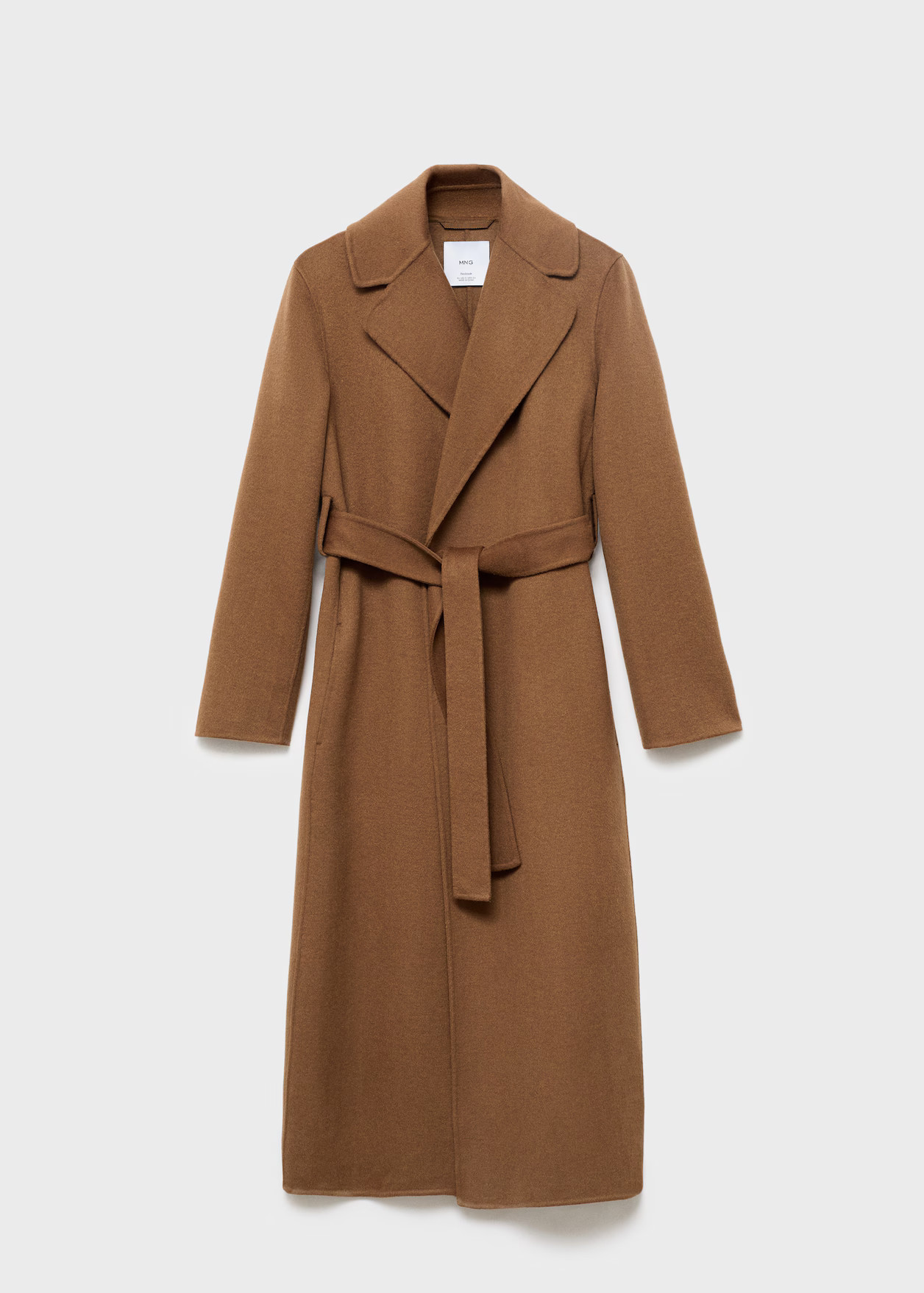Wool coat with handmade belt - Women | MANGO United Kingdom | MANGO (UK)