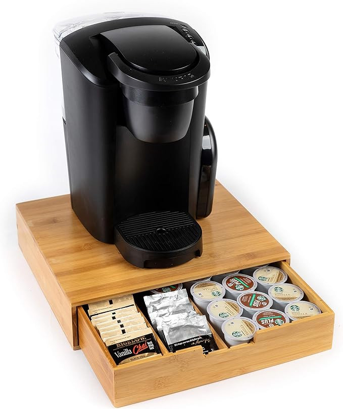 BAMBOO LAND mind reader k cup holder/storage, bamboo coffee cup drawer storage/organizer, K- cup ... | Amazon (US)