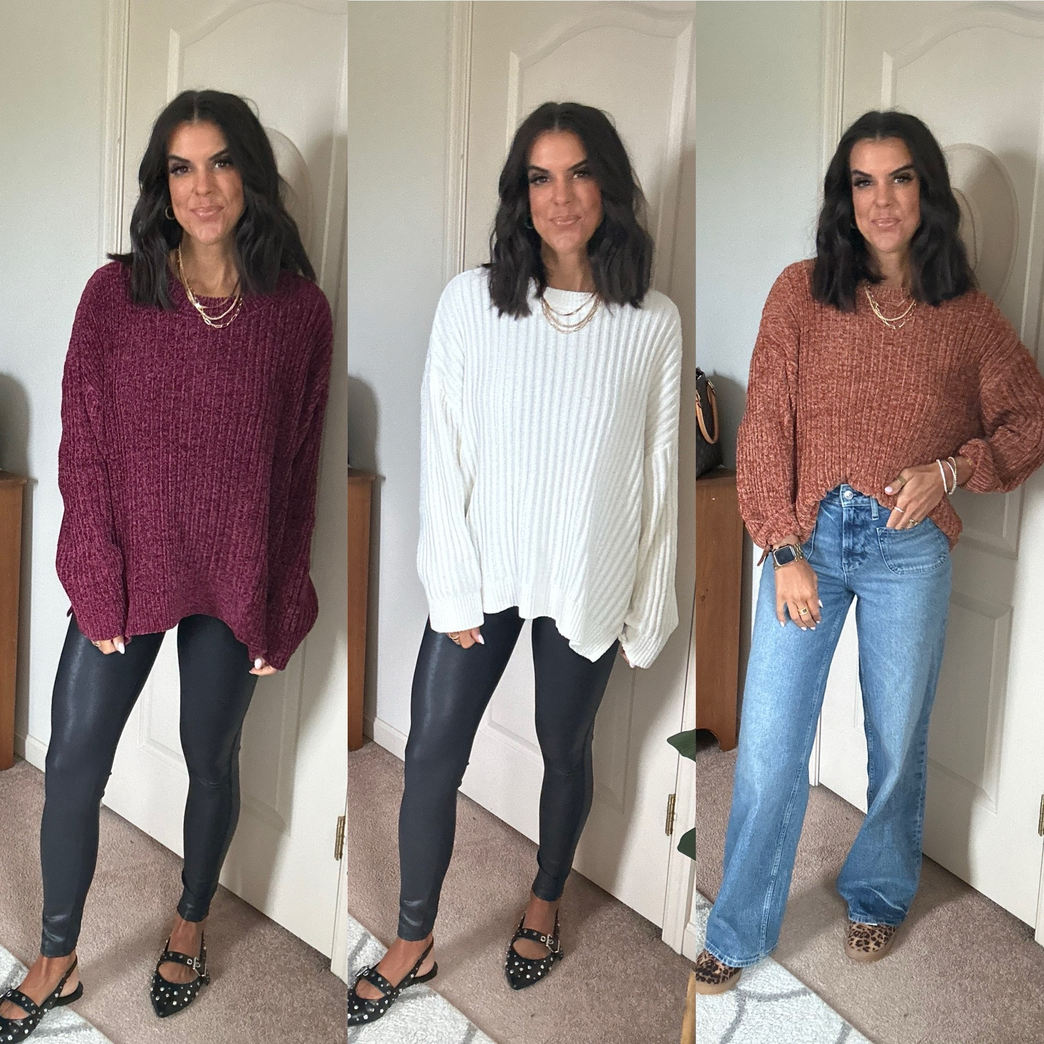 The softest Walmart sweater! You must get your hands on this one! #walmartparter

I sized up 2 sizes to a large in the ones with leggings and one size to a medium in the one with jeans. Sweater fits true to size, I just wanted a more oversized fit.
Size small in leggings and 2 in jeans 
@walmartfashion #walmartfashion

#LTKSeasonal #LTKStyleTip #LTKFindsUnder100