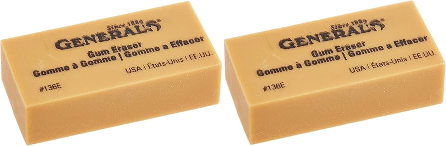 General Pencil 136EBP Artist Gum Eraser- (2 Pack) | Amazon (US)