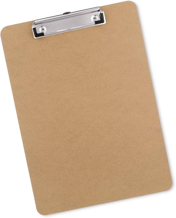 Wood Clipboard, Letter Size Hardboard Clip Board 8.5 x 11 | A4 Standard Size 9" x 12.5" for Class... | Amazon (US)
