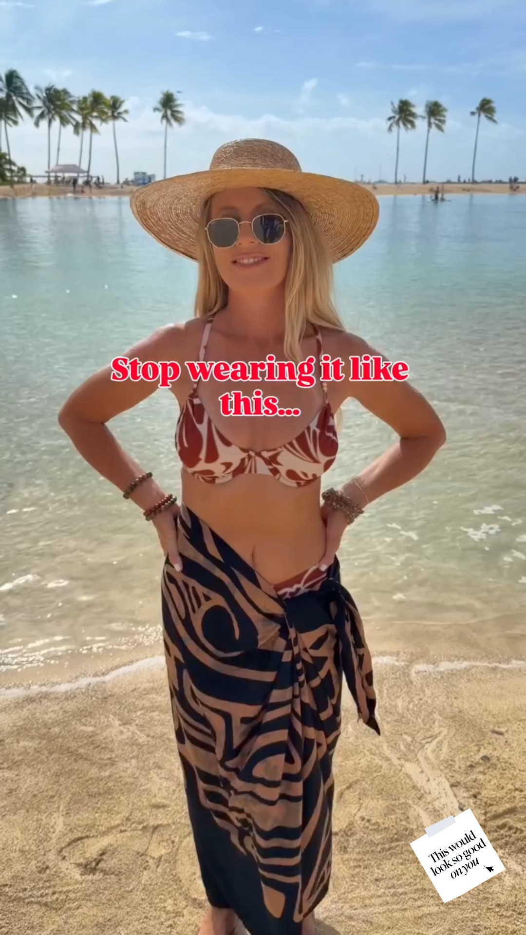 This DIY sarong dress 👀? YES or NO ?

A super simple beach dress you can make from a sarong in seconds — perfect for going from the beach straight to lunch.
Wrap the sarong lengthwise around your body and tie a knot in one top corner (this will sit on your collarbone). Bring both top corners over your shoulder and tie them together. Then take the remaining fabric, fold it to your desired length, bring both sides to one side, and tie. Easy and cute!
What do you think?

Bathing suit $32 !

Use code ISLE15 for 15% off on orders $70+ on Cupshe 



#pareo #vacationoutfits #diydress

#LTKootd #LTKFindsUnder50 #LTKgrwm