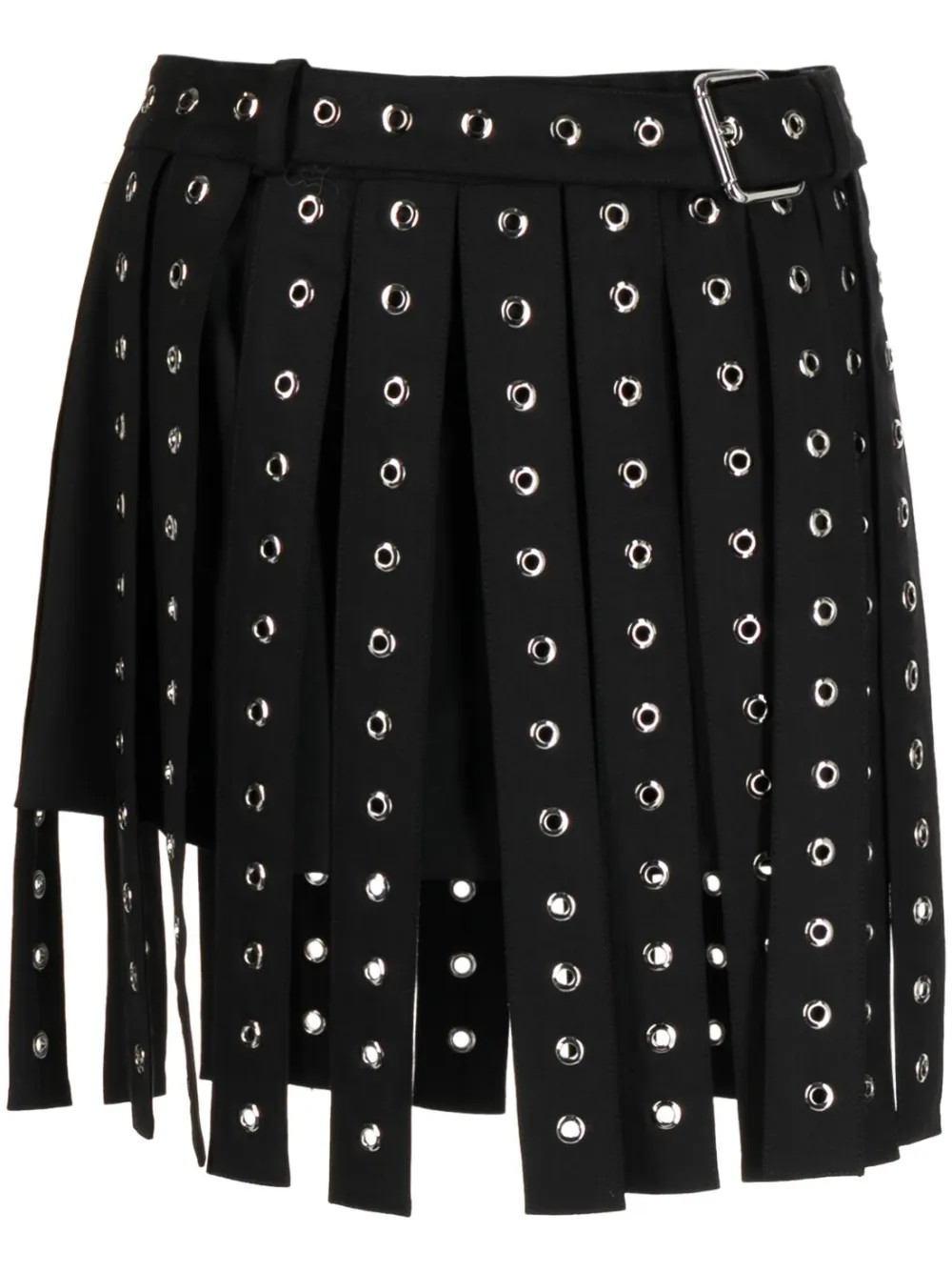 Monse eyelet-detailing Asymmetric Skirt | Black | FARFETCH | Farfetch Global