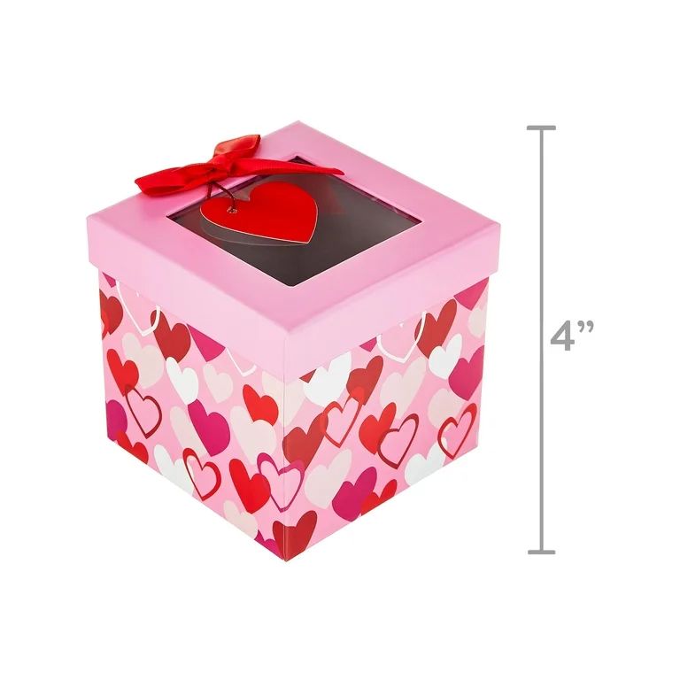 Valentine's Day Red Bow Small Gift Box by Way To Celebrate - Walmart.com | Walmart (US)