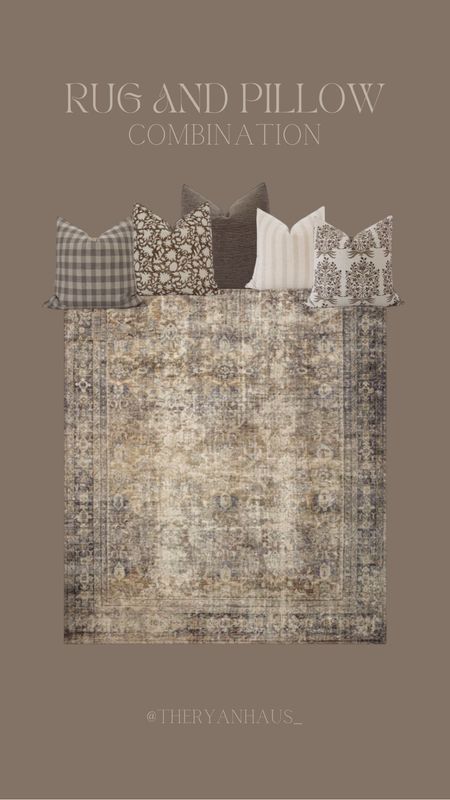 Stunning neutral rug and pillow combination! This set will go with so many different rug options too! 

#LTKstyletip #LTKfindsunder100 #LTKSeasonal
