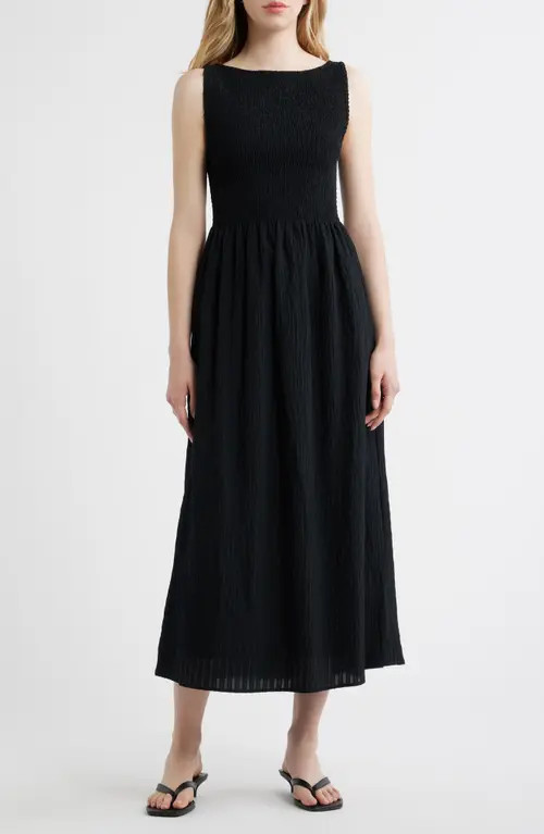 Hill House Home The Cosima Nap® Midi Dress in Black at Nordstrom, Size Small | Nordstrom