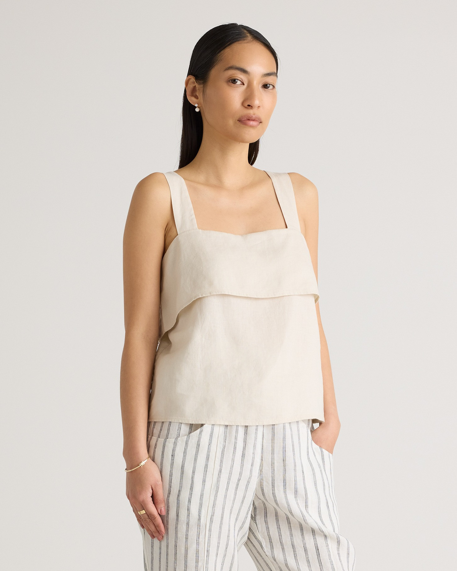 100% European Linen Square Neck Tank | Quince