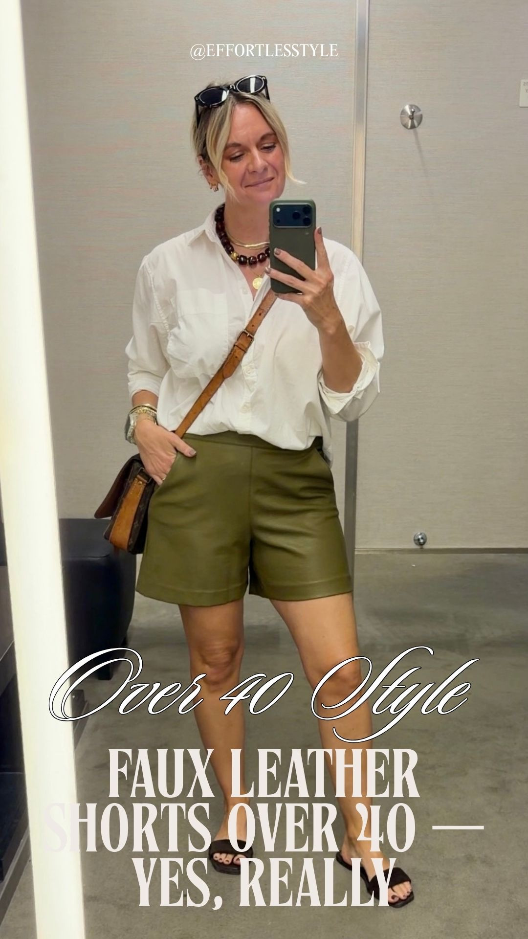 Unpopular opinion: faux leather shorts are more wearable over 40 than you think 👇

I've had these for years and they're still one of the most asked about pieces I own — here's why they work:

1️⃣ The structure does the flattering for you. Unlike a denim or linen short, faux leather has a clean, tailored structure that skims rather than clings. It holds its shape beautifully and creates a polished silhouette that most casual shorts simply can't replicate.

2️⃣ The key is in how you style them. A crisp white button down, simple suede slides, and understated accessories — when everything around the shorts is clean and neutral, the leather becomes an intentional choice rather than a statement piece. That balance is everything.

3️⃣ They transition across seasons better than any other short. Summer with a linen shirt and sandals, early fall with a blazer and loafers — faux leather shorts have a longevity that denim shorts don't. You'll reach for them far longer into the year than you'd expect.

These exact shorts are a few years old but I've linked the closest versions I could find because the questions have never stopped — and honestly that tells you everything you need to know about how wearable they are. Everything shoppable below! 👇

#LTKdayinmylife #LTKootd #LTKOver40
