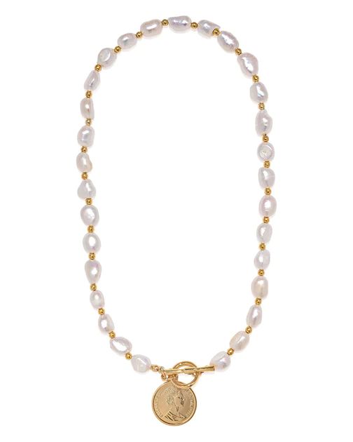 Kennedy Pearl Toggle Coin Necklace - Gold | VICI Collection