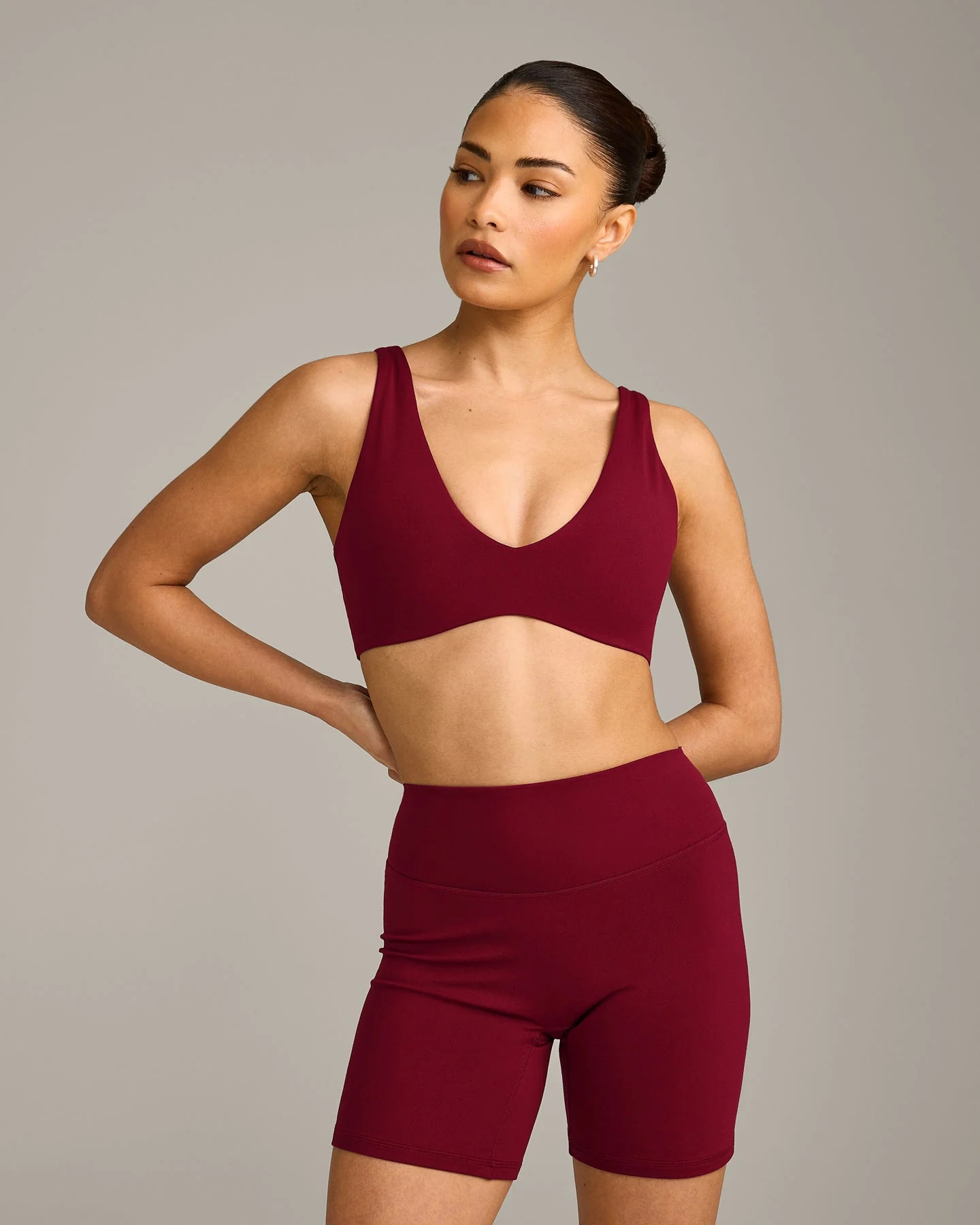 SoftMotion™ Scoop Back Bralette with Gray Logo 
 Ruby Red | Oner Active (UK / US)