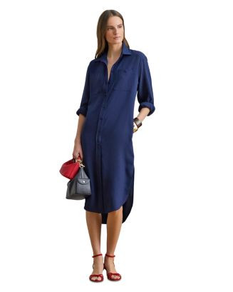 Button Trim Ribbed Cotton Blend Dress | Bloomingdale's (US)