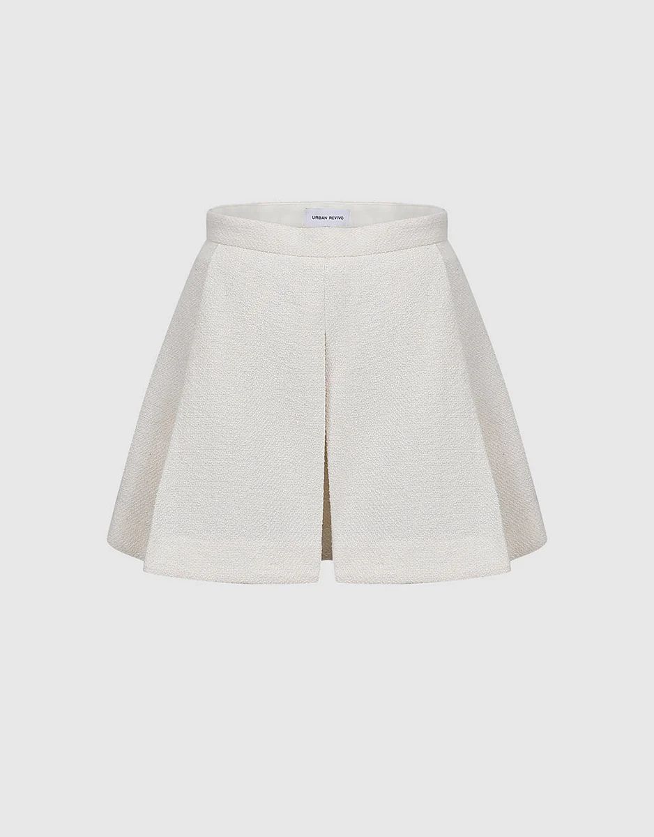 Pleated Mini Knitted A-Line Skirt | Urban Revivo