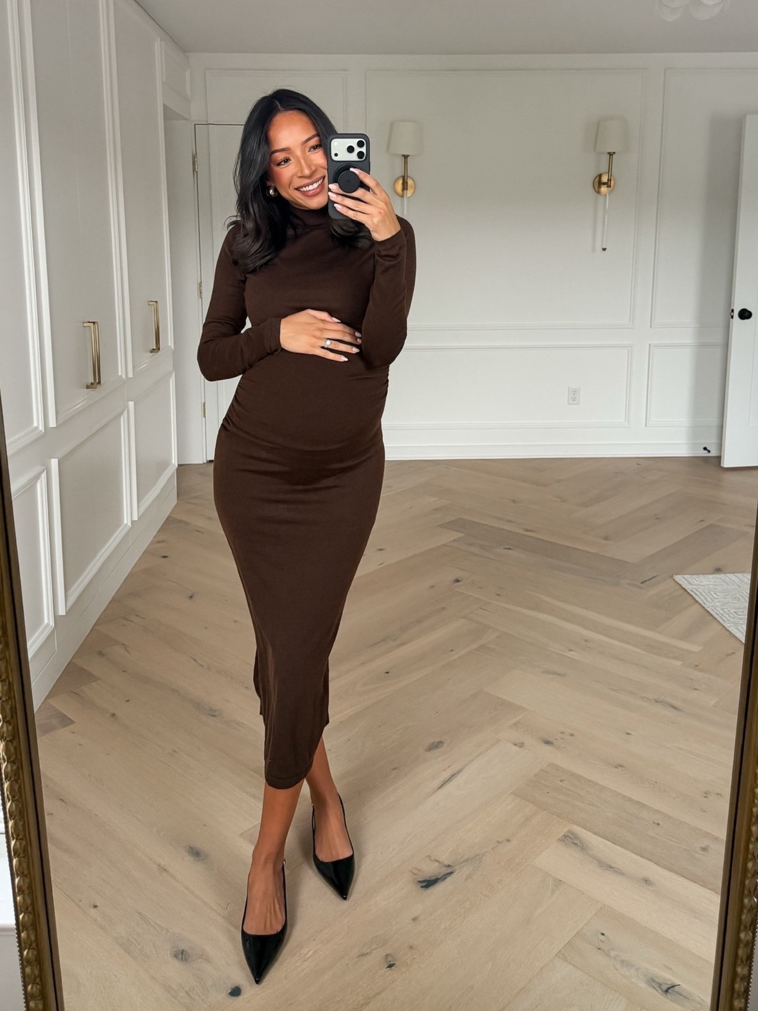 Up to 50% OFF Mango! This chocolate brown knit dress is so comfortable! Wearing size 6 knit midi dress 

Winter outfit 
Winter fashion 
Midi dress 
Workwear
Work outfit
Mango sale

#LTKSeasonal #LTKFindsUnder100 #LTKSaleAlert