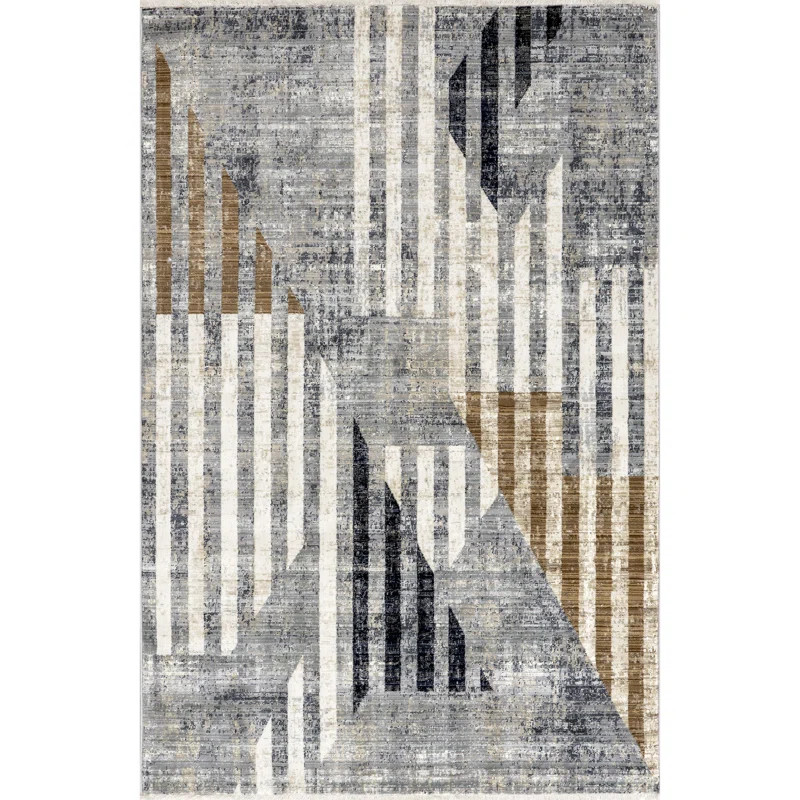 Terina Transitional Striped Fringe Area Rug | Wayfair North America
