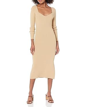 The Drop Women's Cameron Ribbed Sweetheart Neckline Sheath Sweater Dress | Amazon (US)
