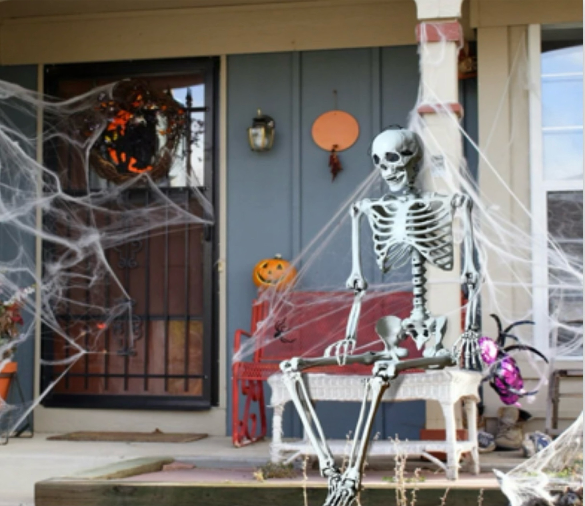 Halloween Front Porch Skelton Decorations 

#LTKHalloween #LTKSaleAlert #LTKSeasonal