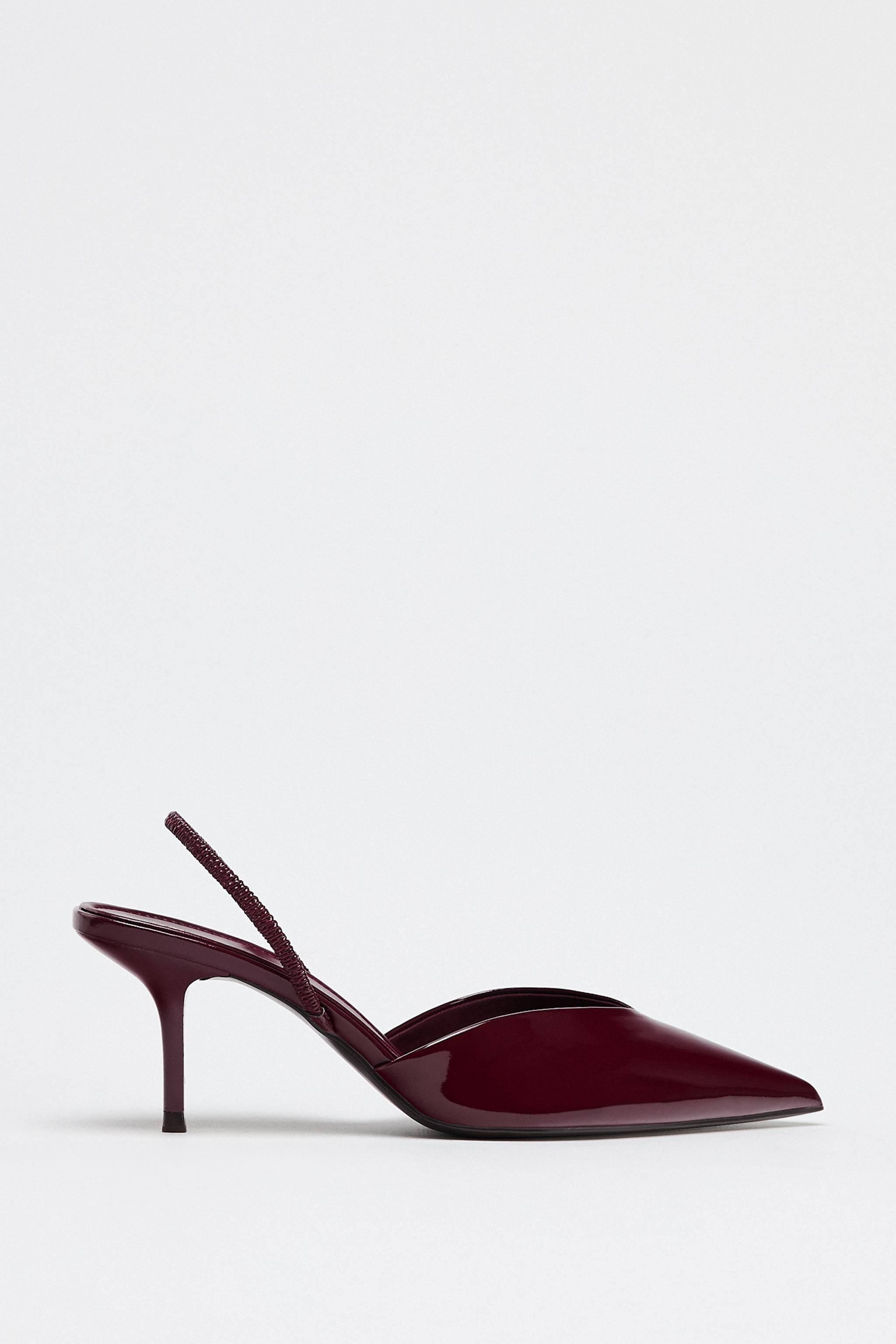 PATENT-EFFECT SLINGBACK SHOES | Zara UK