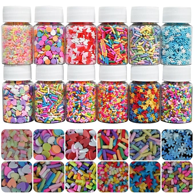 LIKETURE Fake Sprinkles 180G Non-edible Polymer Clay Sprinkles Fake Candy Sprinkles Slime Sprinkl... | Amazon (US)
