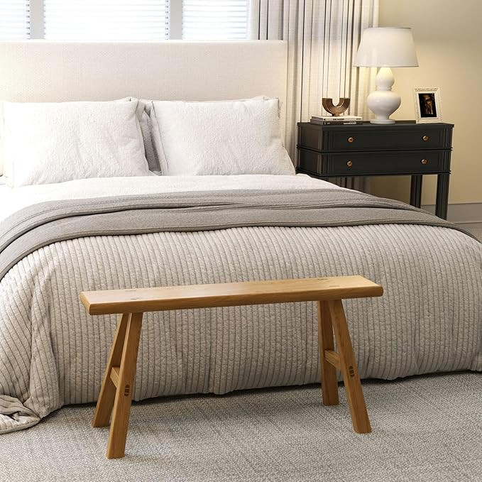 Asian Wood Bench Noodle Bench Farmhouse Indoor Wooden Handmade Solid Wood Decorative Bench 2-3ps ... | Amazon (US)