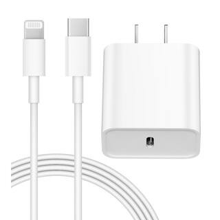 20W PD USB-C Fast Charger with 6 ft. Cable, Compatible with iPhone 14/13/12/11/Pro/Max/Mini/XR/X and iPad | The Home Depot