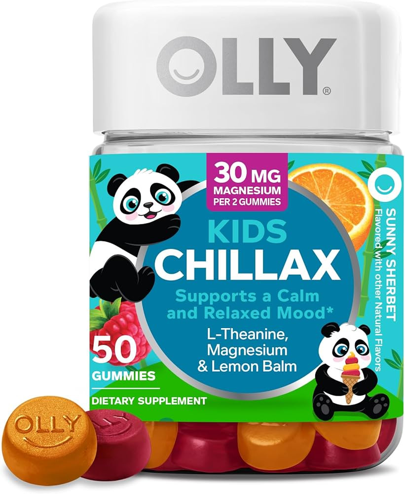 OLLY Kids Chillax Gummies, L-Theanine, Magnesium, Lemon Balm, Chewable Supplement, Sherbet Flavor... | Amazon (US)