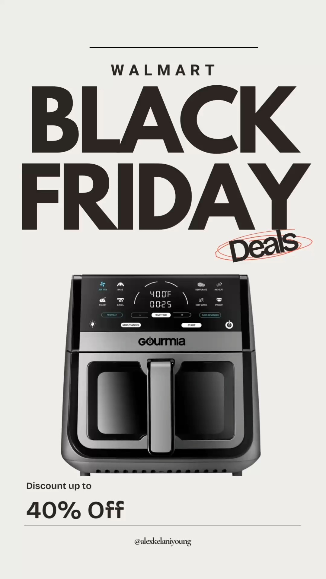 Walmart Black Friday deals! Up to 40% off for air fryer 

#LTKfoodie #LTKGiftGuide #LTKSaleAlert