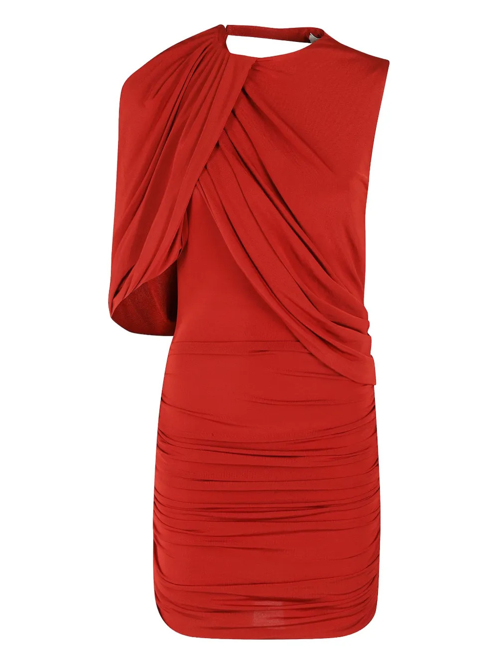 Magda Butrym drape-detail Mini Dress | Red | FARFETCH | Farfetch Global
