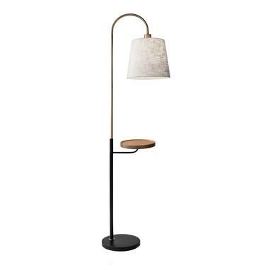 Granada Wood And Metal Floor Lamp With USB Port And Shelf | World Market