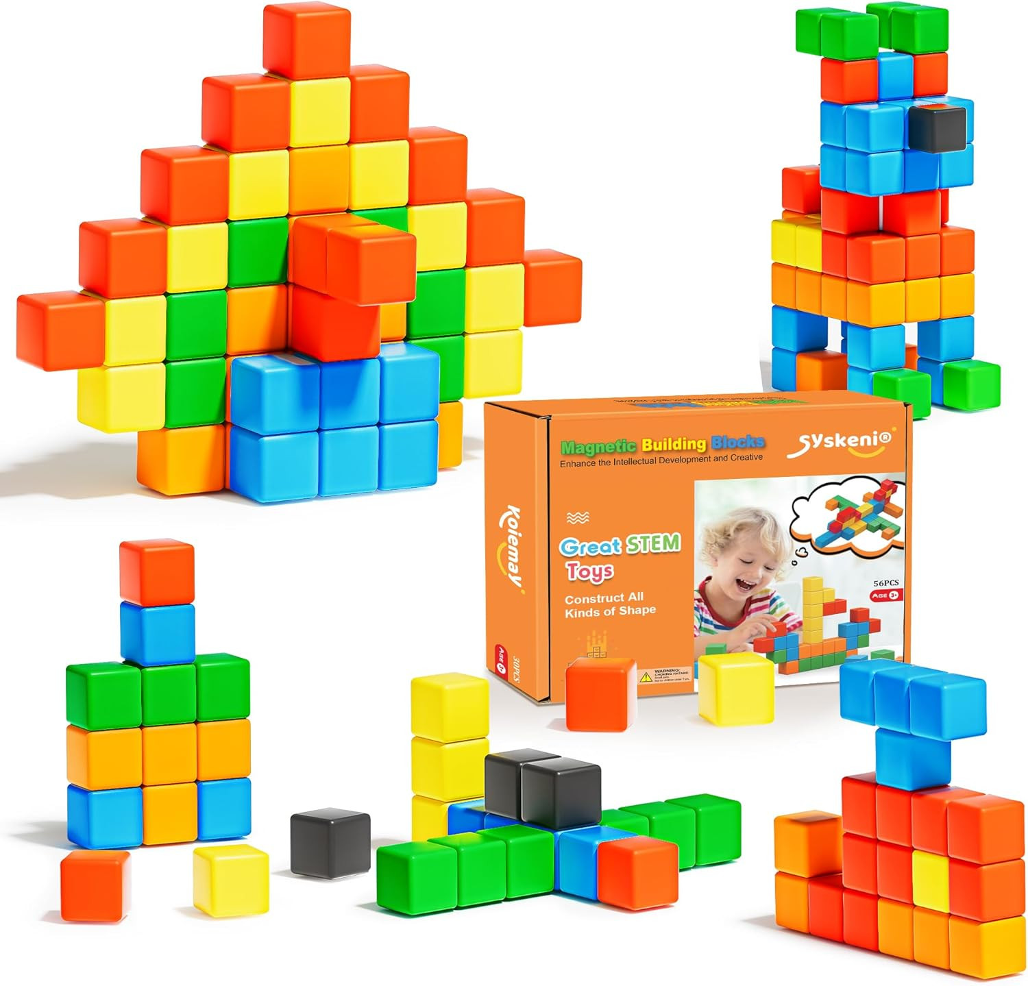 Magnetic Blocks, Gifts for 3 4 5 6 Year Old, Magnet Building Blocks for Toddlers, Girls & Boys, M... | Amazon (US)