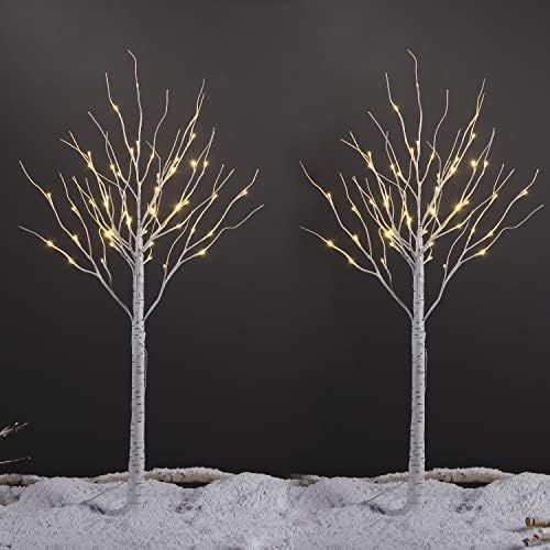 LIGHTSHARE 4 Feet Birch Tree, 48 LED Lights, Warm White, for Home,Set of 2, Festival, Party, and ... | Amazon (US)