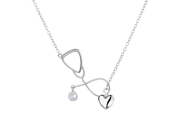 Crystal Stethoscope Heart Necklace - $14.99 - Free shipping for Prime members | Woot!