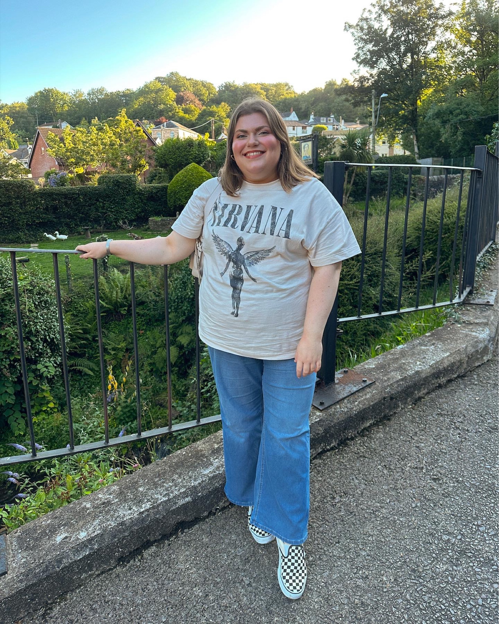 A classic summer ootd for me are wide leg jeans, a cute band tee and my vans! So cute and simple!! 

#LTKstyletip #LTKcurves #LTKunder100