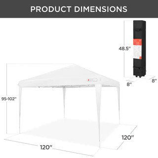 Outdoor Portable Pop Up Canopy Tent w/ Carrying Case, 10x10ft | Best Choice Products 