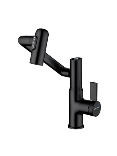 Rotatable Bathroom Faucet with Temperature Display in Fahrenheit (Batteries-Free), 3 Water Outlet... | Amazon (US)