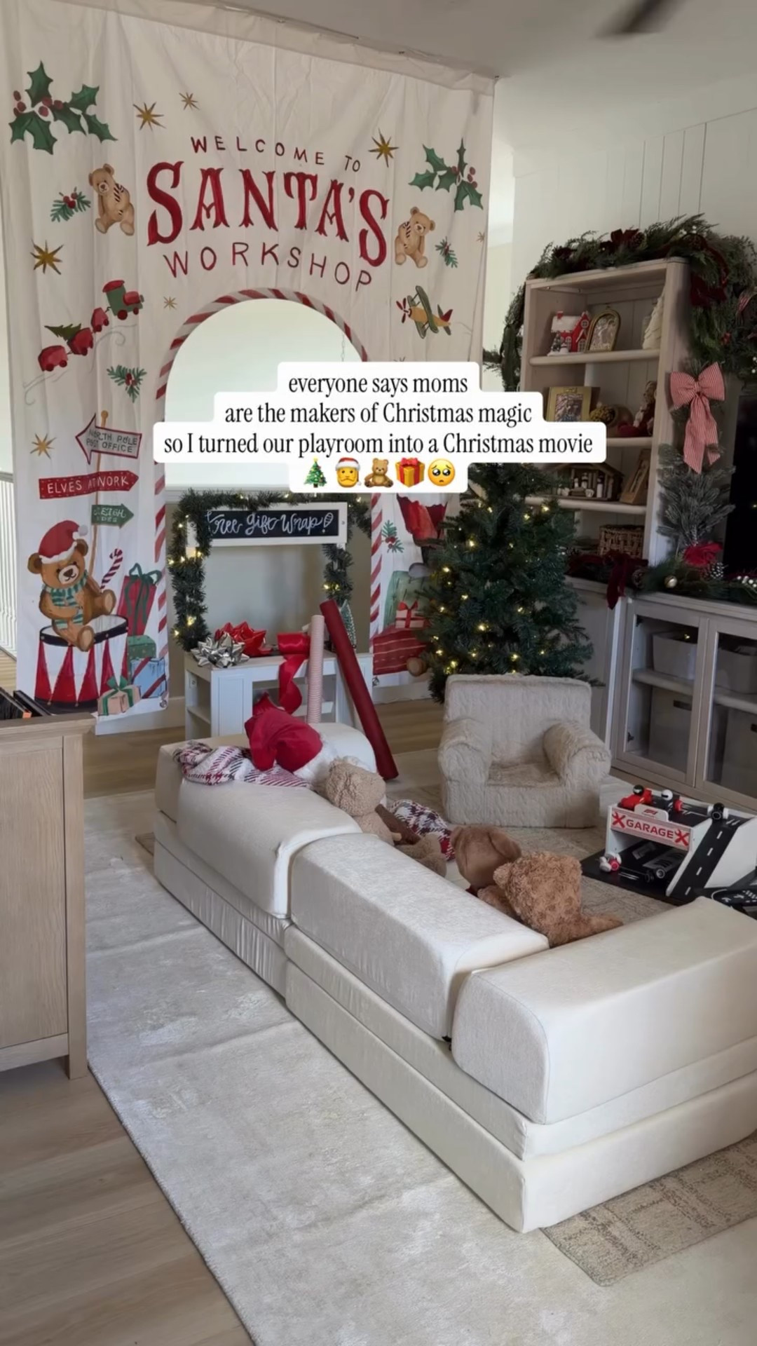 The way a tree full of red ribbon, vintage style ornaments, and little hands playing with toys topped with big red bows just absolutely steals my heart & @potterybarnkids always knows all the ways to turn an empty room into a space full of wonder and magic during the holidays! From the wooden toys that get passed down through all of our boys (and probably after) to the cozy spaces lined with sweet throw pillows and teddy bears and ALL the nostalgic stockings filled to the brim, PBK just does it right every.single.time. Comment SHOP and I’ll send you everything to bring the magic to your home this season!

#lovemypbk #christmasdecor #christmasmagic #christmasplayroom #christmasideasforkids