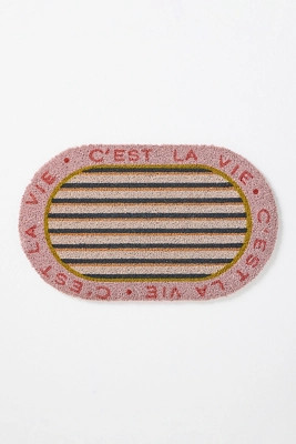 Claudette Striped Shaped Coir Printed Doormat | Anthropologie (US)