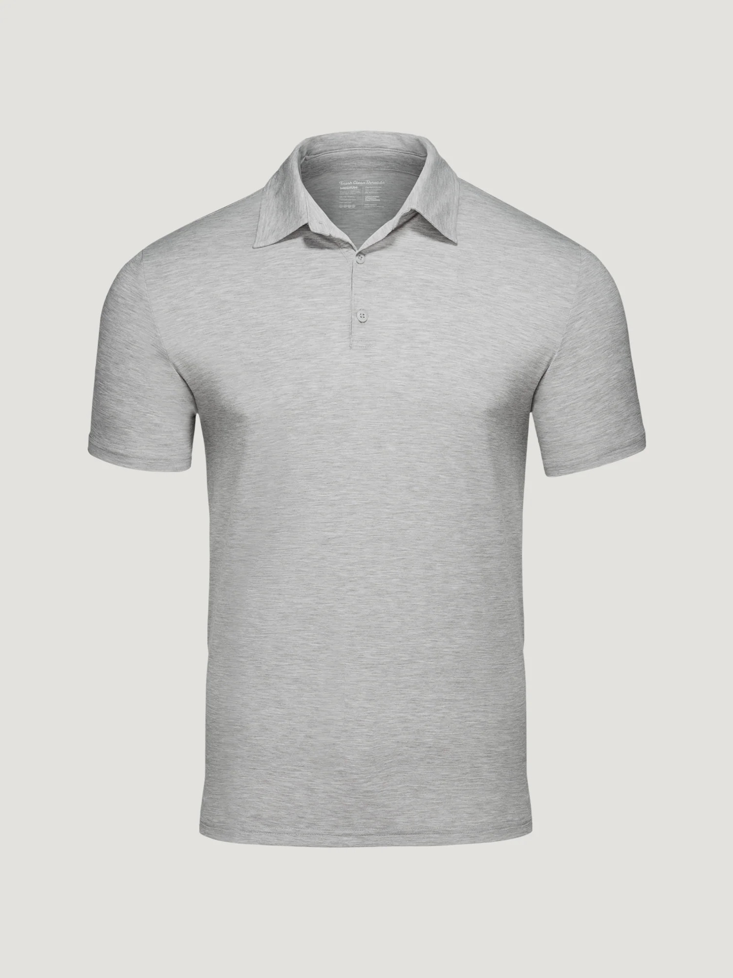 Heather Grey Performance Polo | Fresh Clean Threads | Fresh Clean Tees