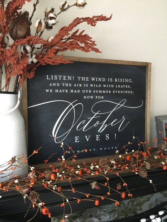 October Eves Sign  Halloween Sign Autumn Wall Art Fall - Etsy | Etsy (US)
