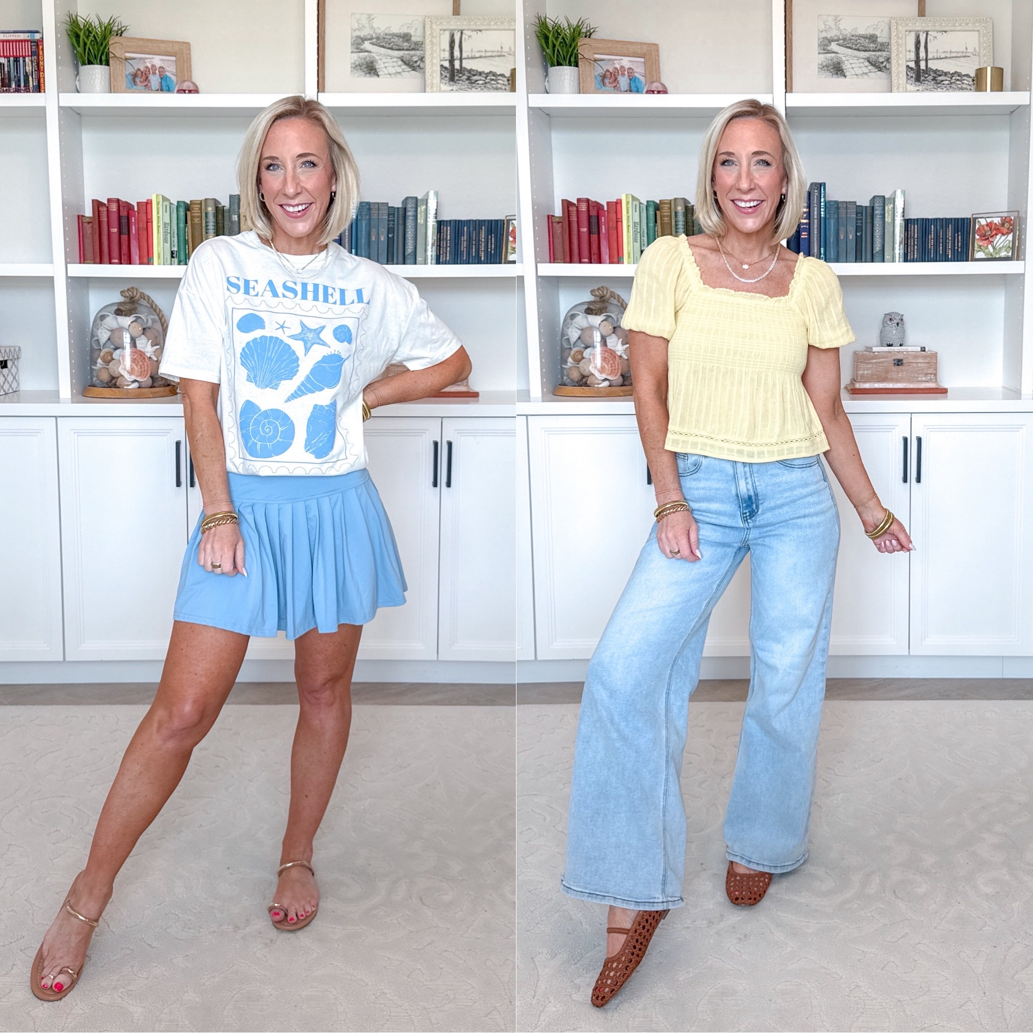 Walmart - fun new finds. Squared Toe Woven Ballet Flats - size XS. $54.99. 3 colors. Washed Graphic Boyfriend Tee - size XS. $9.98. 5 colors. * Pleated Tennis Skirts - size Small. 22 colors. Tennis Necklace - $49.99 (Originally $170). 2 colors. Waverly Cotton Smocked Blouse - size XS. $28.50. 2 colors. * Wide Leg Jeans - size 25. 

 

#LTKOver40 #LTKSeasonal