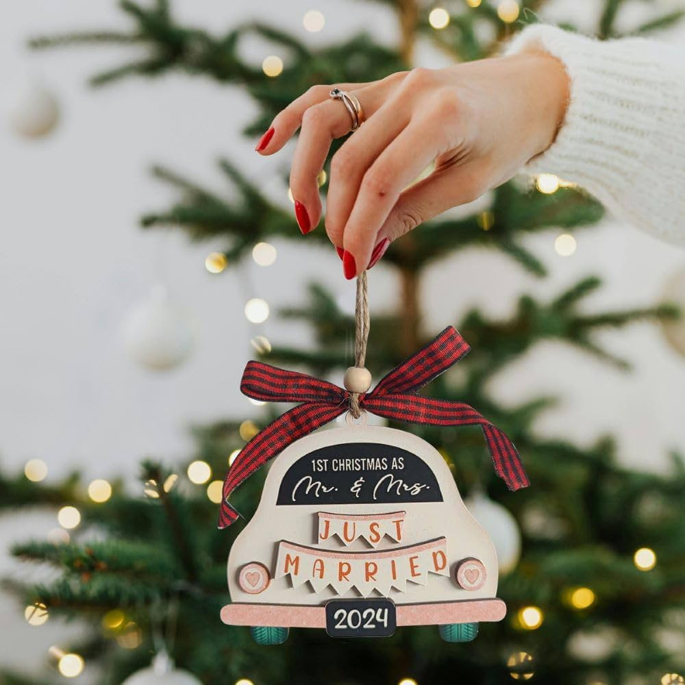 Just Married Ornaments 2024, Our First Married Ornament 2024, 1st Christmas Married Ornament 2024... | Amazon (US)