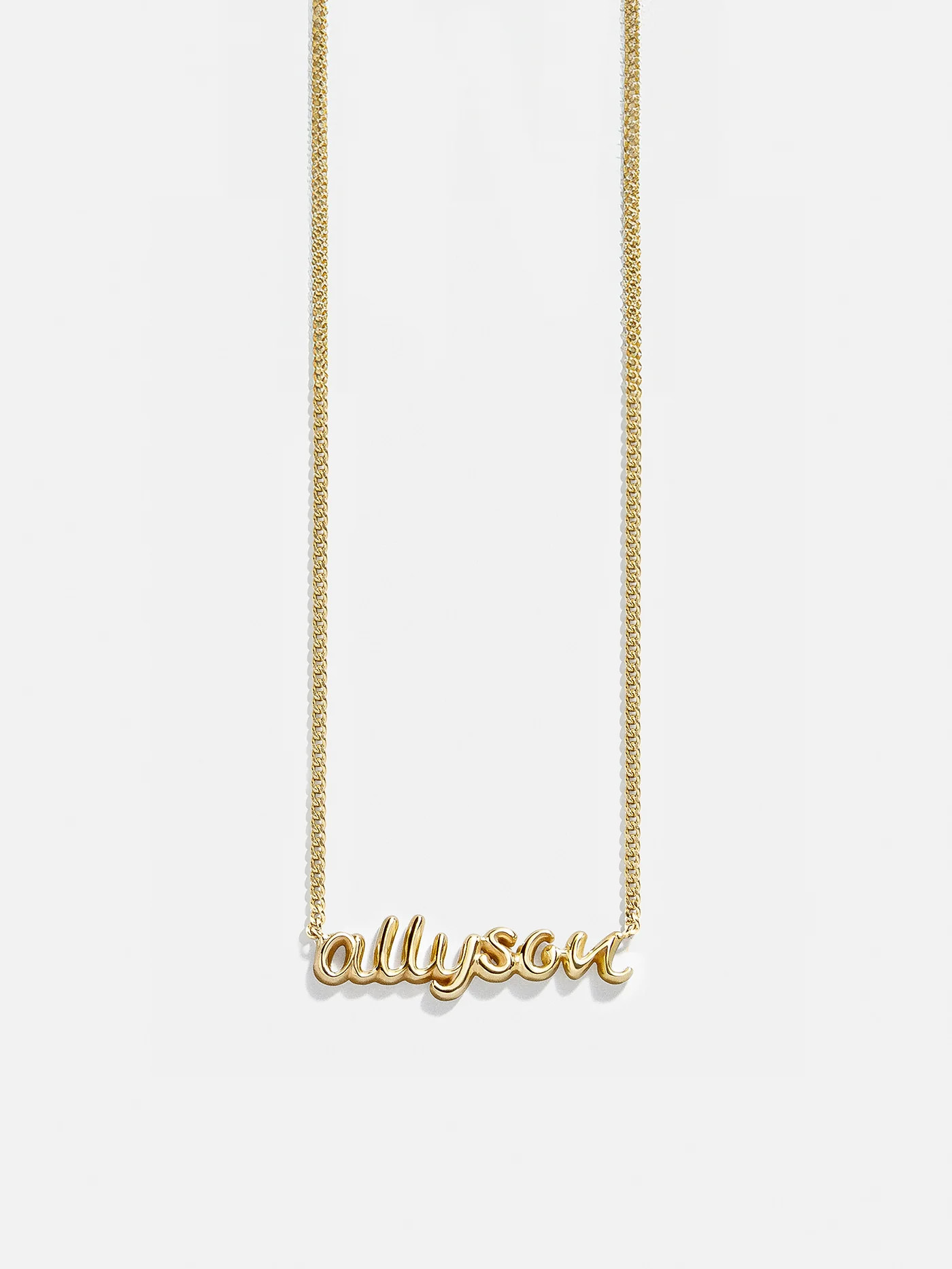 18K Gold Custom Nameplate Necklace - 3D Script | BaubleBar