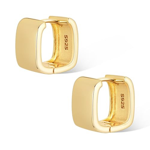 14K Gold Chunky Square Hoop Earrings for Women Trendy Hypoallergenic Gold Chunky Geometric Hoops Earrings for Women Jewelry | Amazon (US)