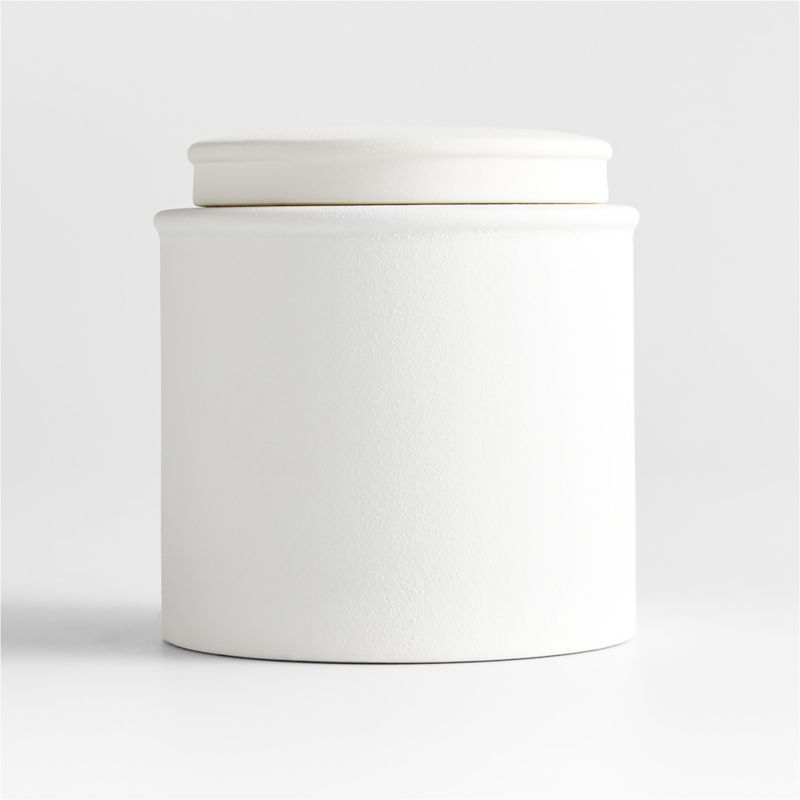 Juxon White Canister | Crate & Barrel | Crate & Barrel