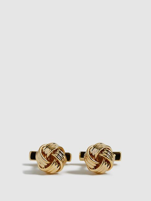 Reiss Gold Callum Knot Cufflinks | Reiss UK